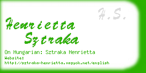henrietta sztraka business card